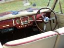 Image description - The classic interior of a 1950 Austin Atlantic convertible